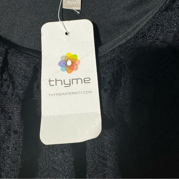 NWT Thyme Maternity Midi Dress Black Medium - Picture 6 of 14
